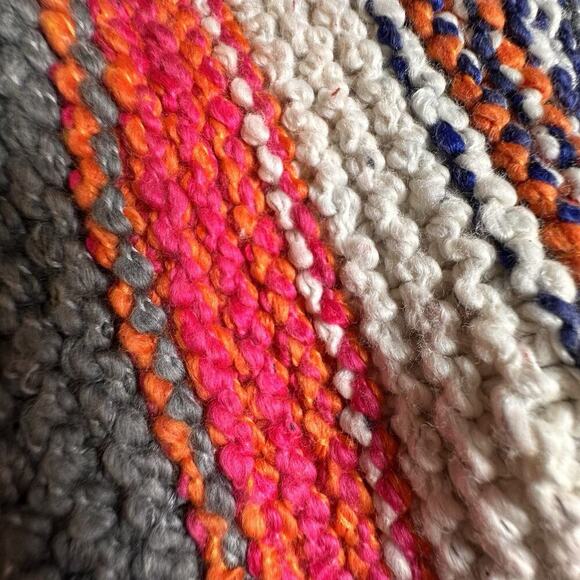 Habitat Oversized Rustic Stripes Chunky Cardigan Sweater Women Sz S Art to Wear - Picture 7 of 16